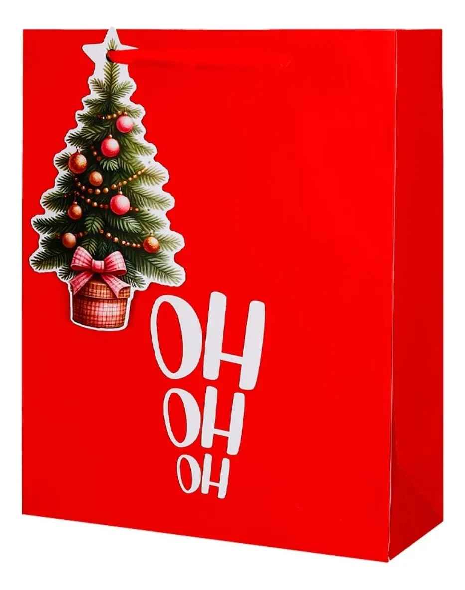 SACOLA NATAL 42X30X12 CM C/TAG